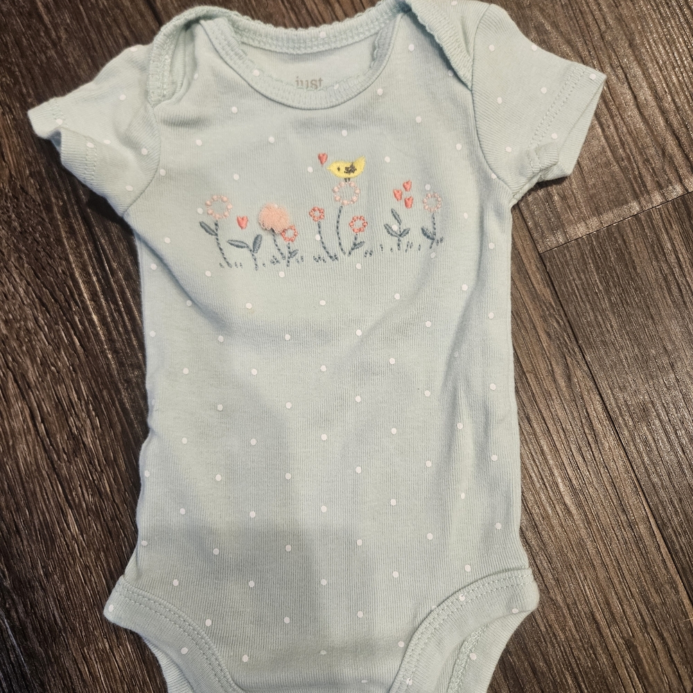 Carter's Sky Blue Floral Baby Bodysuit